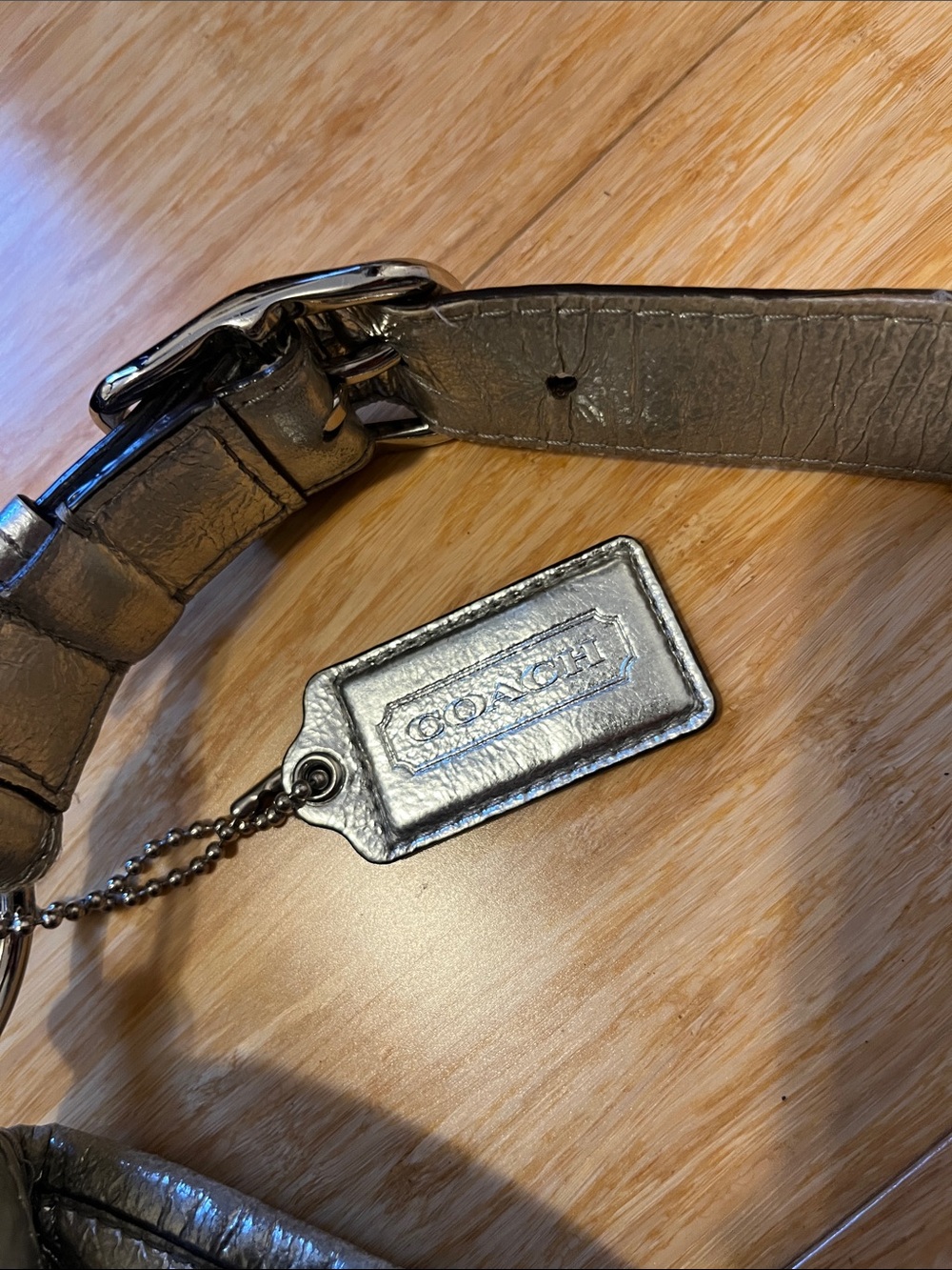 Coach Metallic Gray Shoulder Bag - Picture 2 of 8